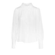 Hést Elegant Vävd Vit Blus Topp White, Dam