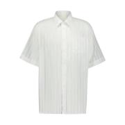 Givenchy Randig Bomull Voile Skjorta White, Herr