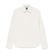 Hugo Boss Corduroy Front Button Skjorta Vit White, Herr