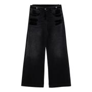 The Attico Palazzo Stil Denim Jeans Black, Dam