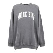 Anine Bing Svart Tvättad Sweatshirt Gray, Dam