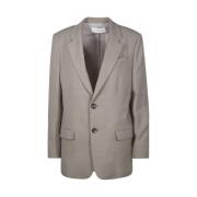 Ami Paris Taupe Two Buttons Jacket Beige, Dam