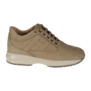 Hogan Interaktiv Nabuk Platta Skor Beige, Dam