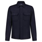 Woolrich Casual Skjorta i Ullblandning Blue, Herr