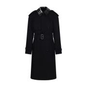 Burberry Trenchcoat i Svart Black, Dam