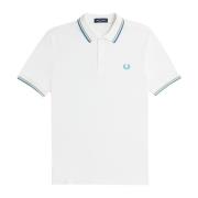 Fred Perry Twin Tipped Polo i Ocean White, Herr