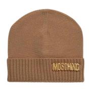 Moschino Stickad mössa med applikation Brown, Dam