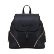 Love Moschino Svart Nylon Ryggsäck med Lockstängning Black, Dam