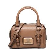 Love Moschino Kastanj Hammare Läder Axelväska Brown, Dam