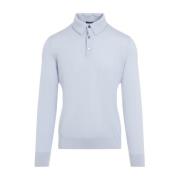 Ermenegildo Zegna Blå Cashmere Polo Tröja Blue, Herr