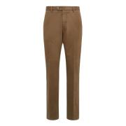 Boggi Milano Stretch Cotton Byxor Brown, Herr