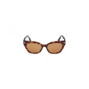 Tom Ford Oregelbundna Acetat Solglasögon Ft1031 52E Brown, Dam