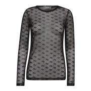 MOS MOSH Sammet Mesh Blus Svart Black, Dam