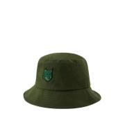 Maison Kitsuné Grön Fox Head Bucket Hat Green, Unisex