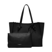 Gianni Chiarini Canvas Axelväska Minimalistisk Design Black, Dam