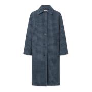 Nué Notes Basim Kappa i Ull-Polyester Blandning Blue, Dam