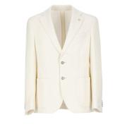 Lubiam Ivory Ull Peak Revers Jacka Beige, Herr