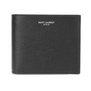 Saint Laurent Svart Läder Bi-Fold Plånbok Black, Dam