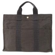 Hermès Vintage Pre-owned Canvas handvskor Gray, Dam