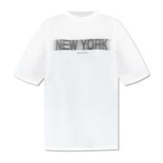 Anine Bing T-shirt med tryck White, Dam