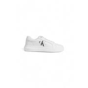 Calvin Klein Jeans Chunky Cupsole Mono Läder Sneakers White, Dam