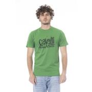 Cavalli Class Kortärmad T-shirt med logotryck Green, Herr