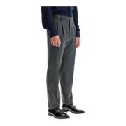 Brunello Cucinelli Slim Fit Stretch Bomullslediga Byxor Gray, Herr