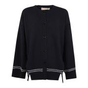 Marni Stilren Stickad Cardigan Tröja Blue, Dam