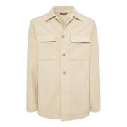 Boggi Milano Link Skjortjacka I Moleskin Beige, Herr