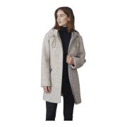 Junge Elegant ullrock med huva Beige, Dam