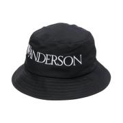 JW Anderson Svart Logotyp Keps Rund Krona Black, Herr