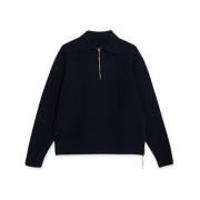 Fortela Ull Zippered Sweatshirt Black, Herr