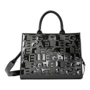 Gaëlle Paris Präglad Logga Maxi Shopper Svart Black, Dam