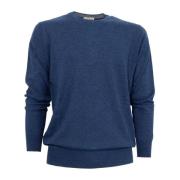 Cashmere Company Royal Blue Cashmere Silk Sweater Slim Fit Blue, Herr