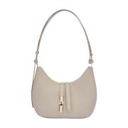 Furla Vanilj Skulder Väska Goccia Stil Beige, Dam