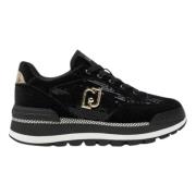 Liu Jo Svarta Platta Sneakers Med Paljetter Black, Dam