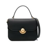 Furla Svart Läder Axelväska Black, Dam