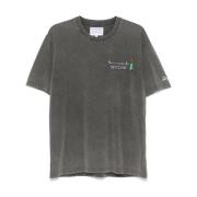 MC2 Saint Barth Grå Bomull Jersey T-shirt med Logo Gray, Herr