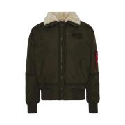 Alpha Industries Vinterjacka med fuskpälskrage Green, Herr