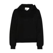 8PM Svart Strass Hoodie Tröja Black, Dam