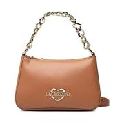 Love Moschino Stilren Läder Väska Brown, Dam