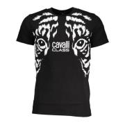 Cavalli Class Svart T-shirt med korta ärmar för män Black, Herr