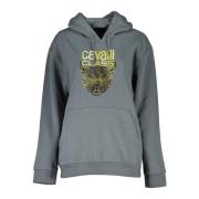 Cavalli Class Hoodie med Logotyptryck Grå Gray, Herr