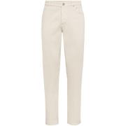 Brunello Cucinelli Beige Straight Leg Byxor Logo Patch Beige, Herr