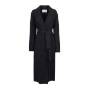 Max Mara Navy Stickad Kappa Jacka Blue, Dam