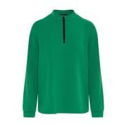 Marc Cain Stilren Blus med Dragkedja Krage Green, Dam