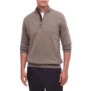 Barbour Brun Half Zip Sweater Holden Brown, Herr