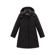 Woolrich Tech Softshell Dunhuva Trenchcoat Black, Dam