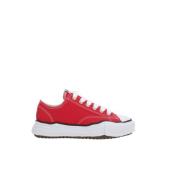 Mihara Yasuhiro Röda canvas lågtoppsneakers Red, Dam