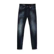 Dondup Blå Skinny Jeans med Whiskering Effekt Blue, Dam